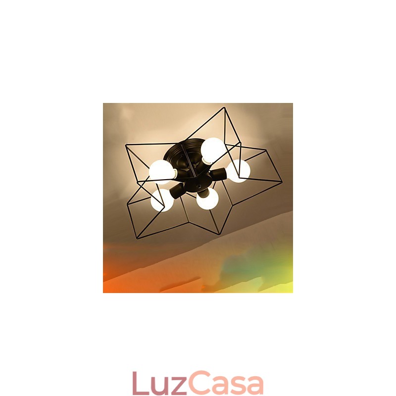 Breve iluminação de estrela de cinco pontas, luz de teto moderna personalizada, lâmpadas de habitação infantil