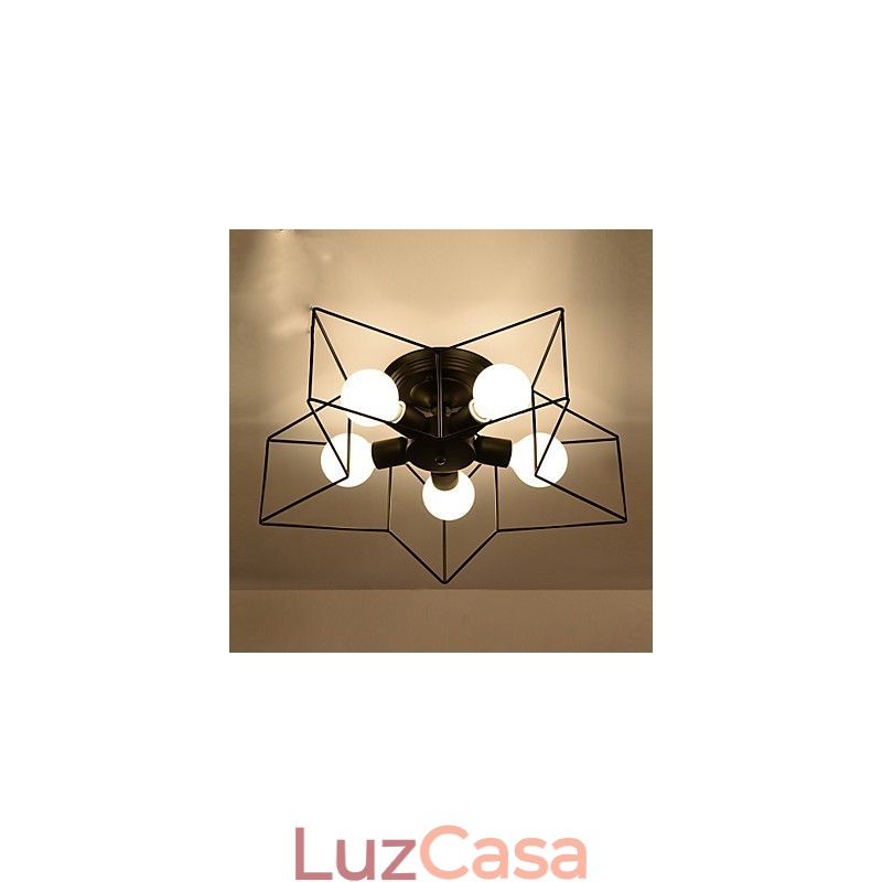 Breve iluminação de estrela de cinco pontas, luz de teto moderna personalizada, lâmpadas de habitação infantil