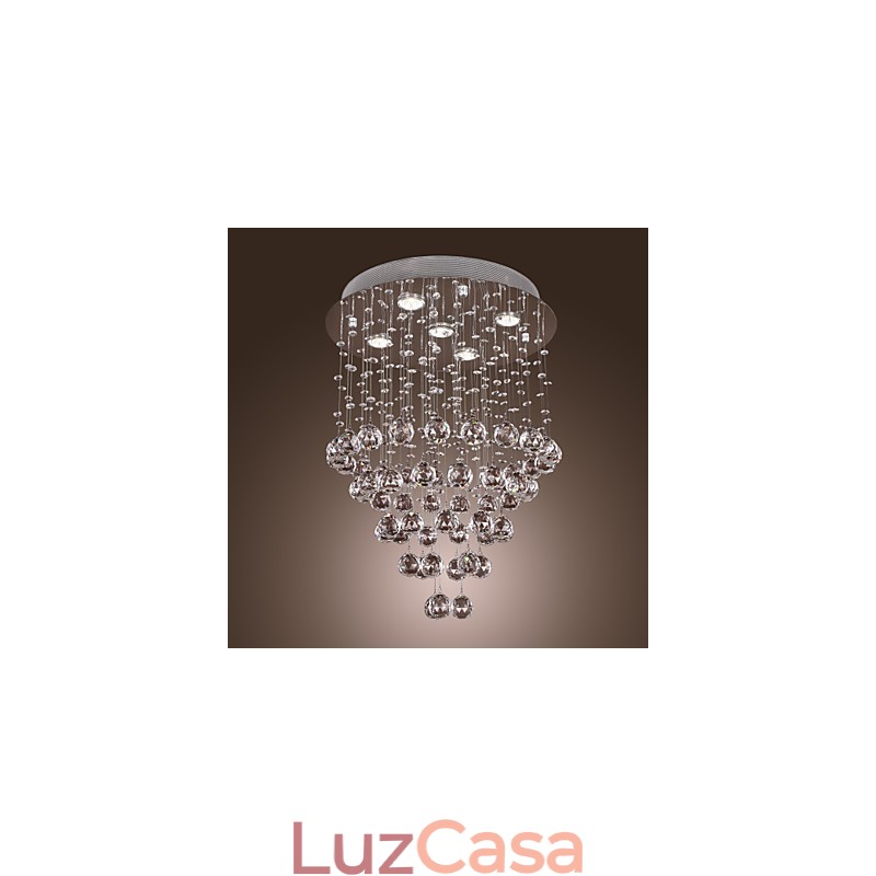 Lustre de Cristal com 5 luzes Design (Cristal K9)