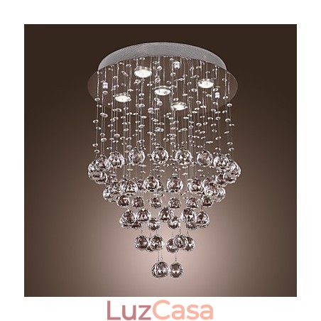 Lustre de Cristal com 5 luzes Design (Cristal K9) Lustre de Cristal com 5 luzes Design (Cristal K9)