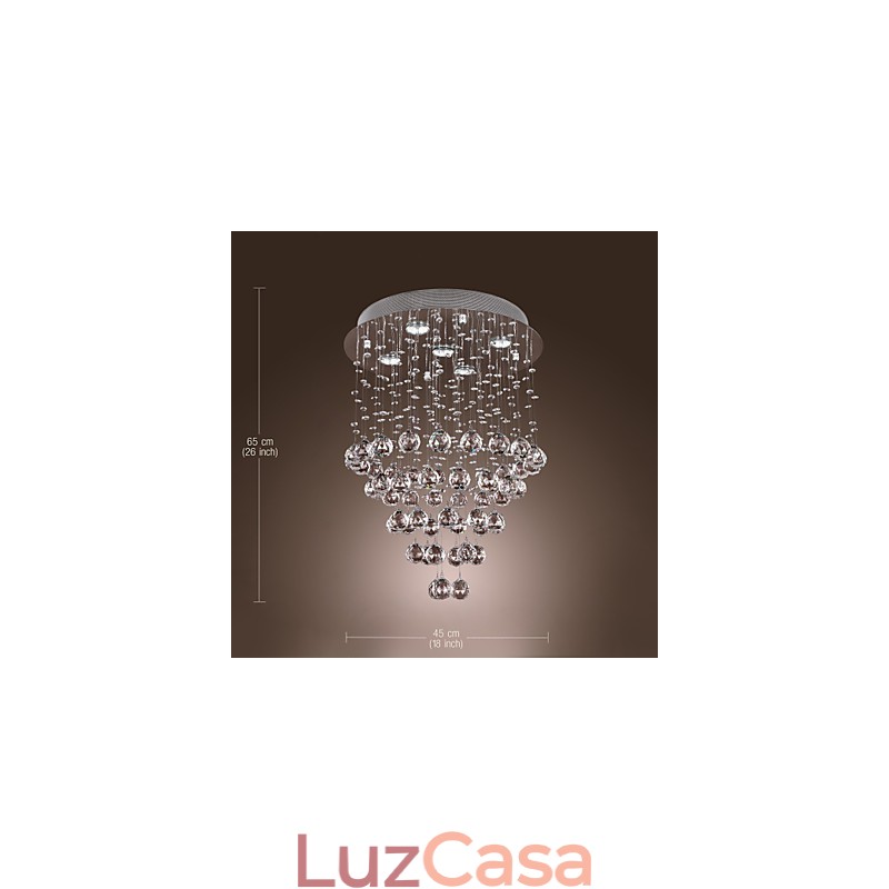 Lustre de Cristal com 5 luzes Design (Cristal K9)