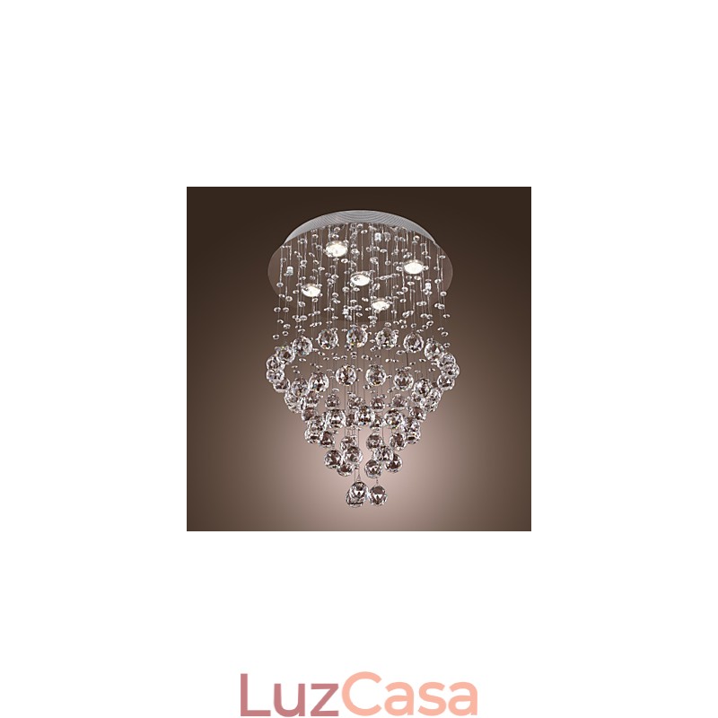 Lustre de Cristal com 5 luzes Design (Cristal K9)