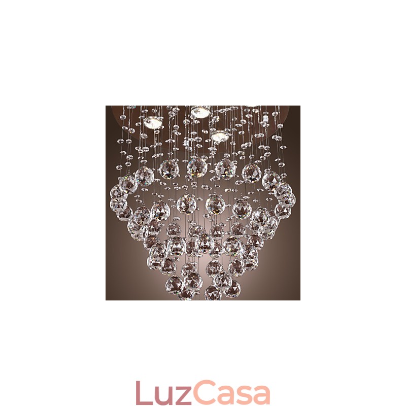Lustre de Cristal com 5 luzes Design (Cristal K9)
