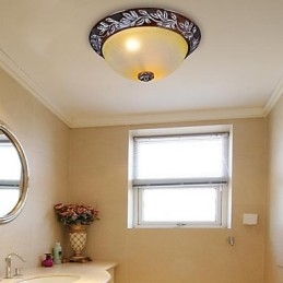 Luminária embutida em vidro branco amarelo resina prata entalhe europeu clássico