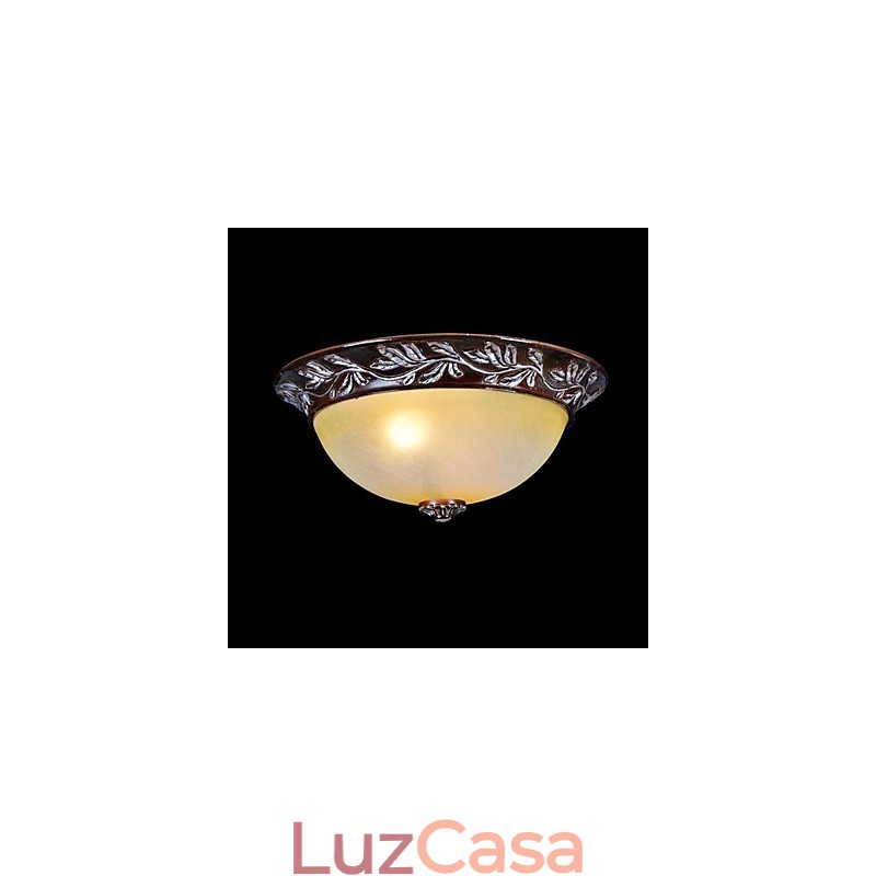 Luminária embutida em vidro branco amarelo resina prata entalhe europeu clássico