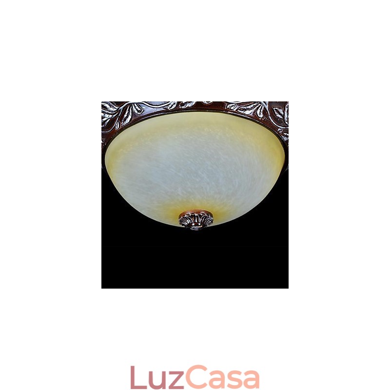 Luminária embutida em vidro branco amarelo resina prata entalhe europeu clássico