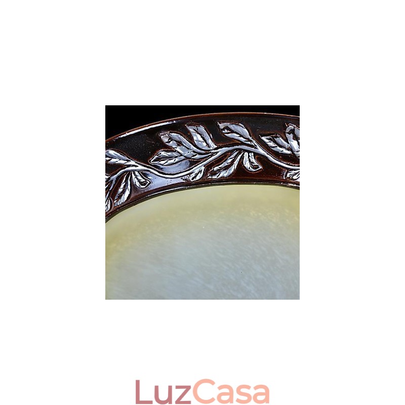 Luminária embutida em vidro branco amarelo resina prata entalhe europeu clássico