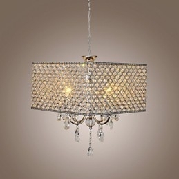 Lustre de metal com pintura de cristal de tambor moderno e contemporâneo