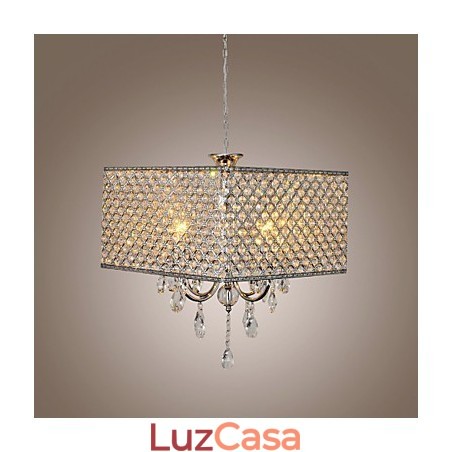 Lustre de metal com pintura de cristal de tambor moderno e contemporâneo Lustre de metal com pintura de cristal de tambor moderno e contemporâneo