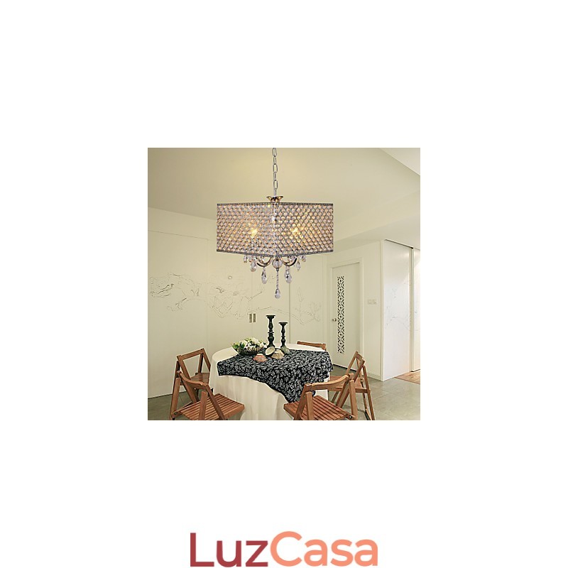 Lustre de metal com pintura de cristal de tambor moderno e contemporâneo