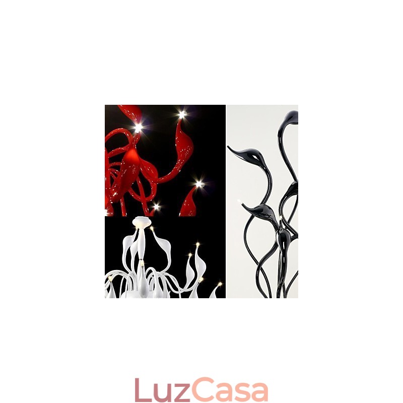 Lustre de metal com pintura contemporânea moderna e pingente de luz
