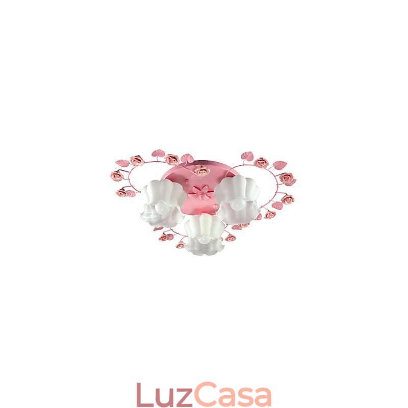 Lâmpada Criativa Lâmpada Contratada Rural Doce Rosa Rosa 3 Absorver Luz Dome