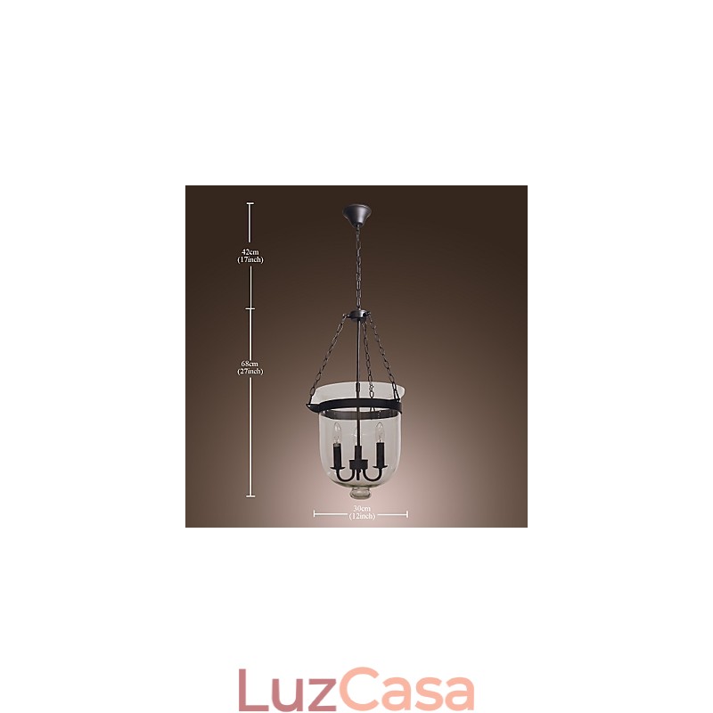 Lustre tradicional clássico vintage estilo mini galvanizado