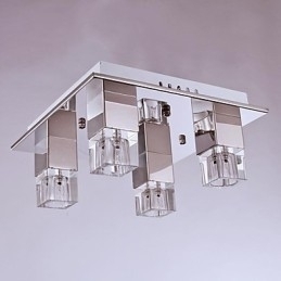 Luminárias de teto 4 luzes Cristal Artístico Aço Inoxidável Chapeamento