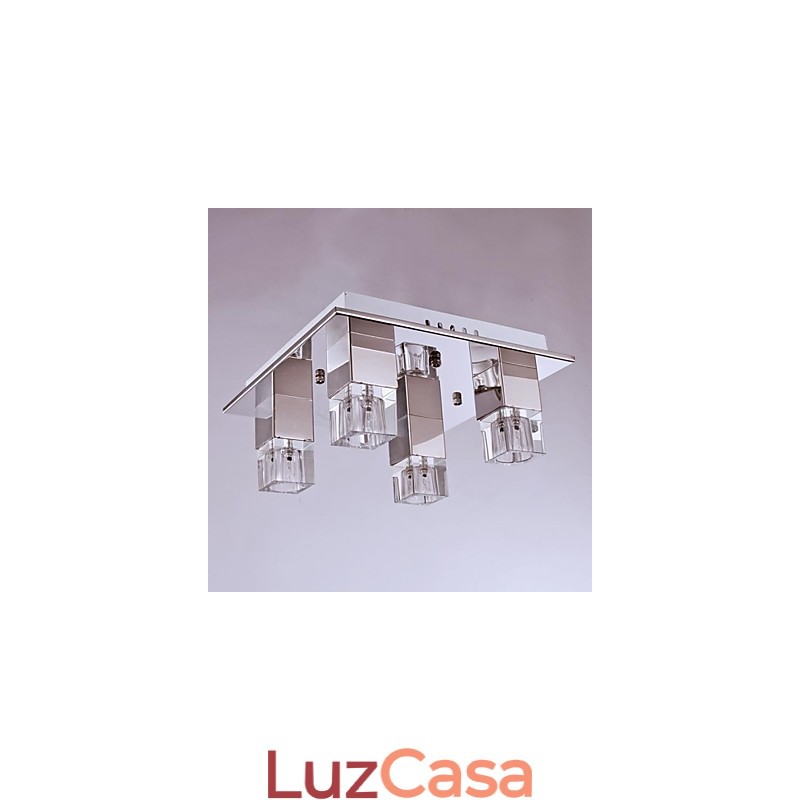 Luminárias de teto 4 luzes Cristal Artístico Aço Inoxidável Chapeamento