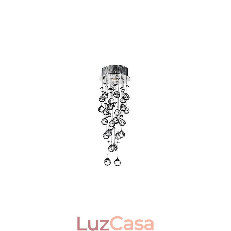 Cristal Flush Mount 1 Luz Moderno Ferro Galvanoplastia