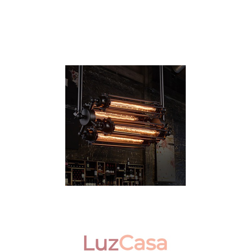 Lustre de metal galvanizado estilo retrô rústico Lodge Mini