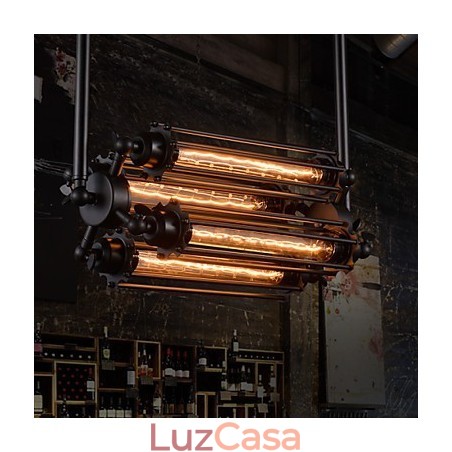 Lustre de metal galvanizado estilo retrô rústico Lodge Mini