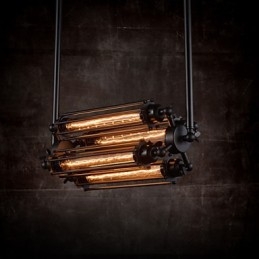 Lustre de metal galvanizado estilo retrô rústico Lodge Mini