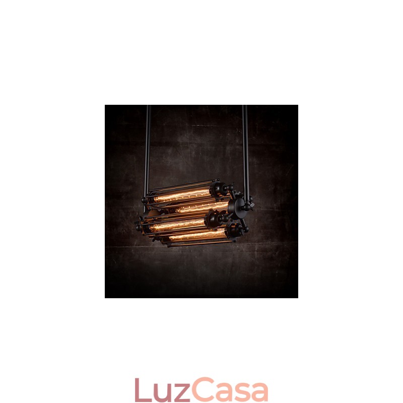 Lustre de metal galvanizado estilo retrô rústico Lodge Mini