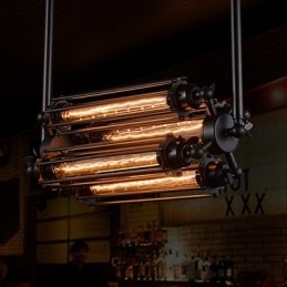 Lustre de metal galvanizado estilo retrô rústico Lodge Mini