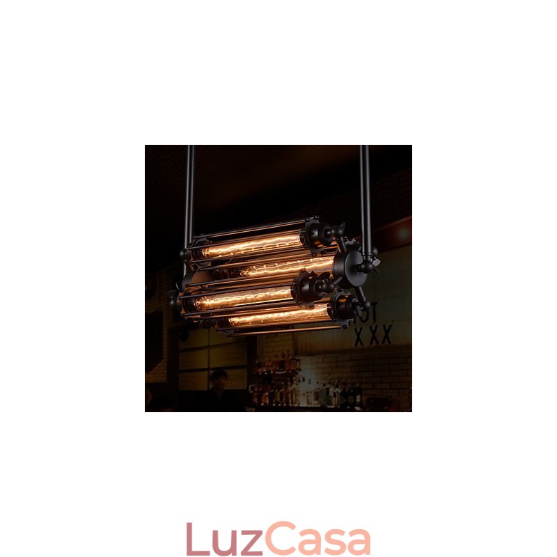 Lustre de metal galvanizado estilo retrô rústico Lodge Mini