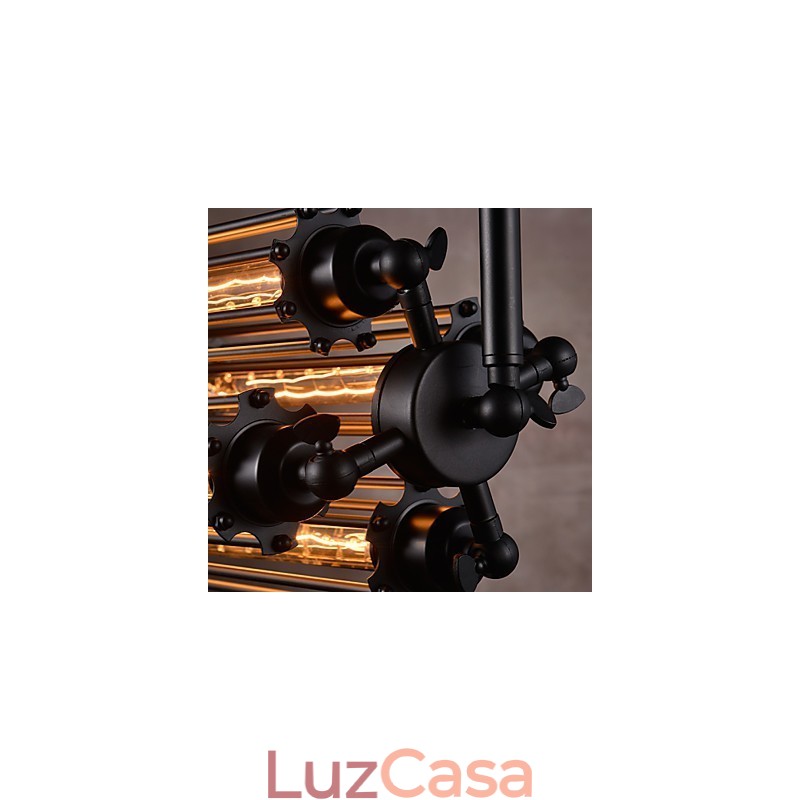 Lustre de metal galvanizado estilo retrô rústico Lodge Mini