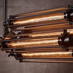 Lustre de metal galvanizado estilo retrô rústico Lodge Mini