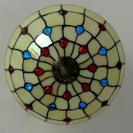30*19CM Estilo Europeu Ferro Forjado Pnd Cauda Em Meia Cúpula Luz Vidro Colorido Lâmpada de Assento