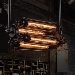 Lustre de metal galvanizado estilo retrô rústico Lodge Mini