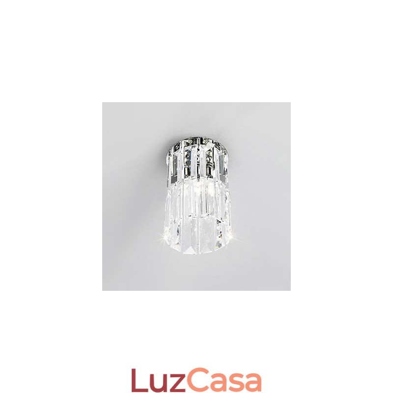 Luminária de embutir em cristal redonda