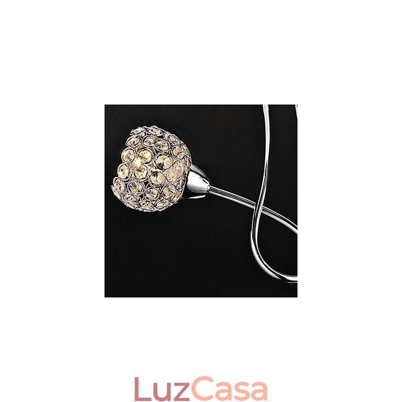 Luminária pendente moderna contemporânea tradicional clássica de cristal galvanizado com metal e montagem embutida