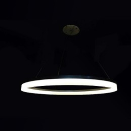 Luminárias pendentes redondas, modernas, de acrílico, iluminação luxuosa, luminárias de teto de anel único