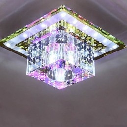 Luminária de teto de cristal Spotlight SMD 3W Lâmpada criativa Tubo de luz colorida Luz de cúpula colorida