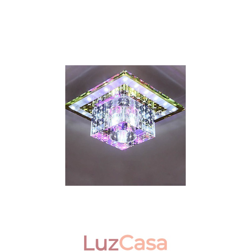Luminária de teto de cristal Spotlight SMD 3W Lâmpada criativa Tubo de luz colorida Luz de cúpula colorida