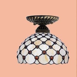 Artes criativas rurais europeias Vitral Absorver luz da lâmpada de cúpula