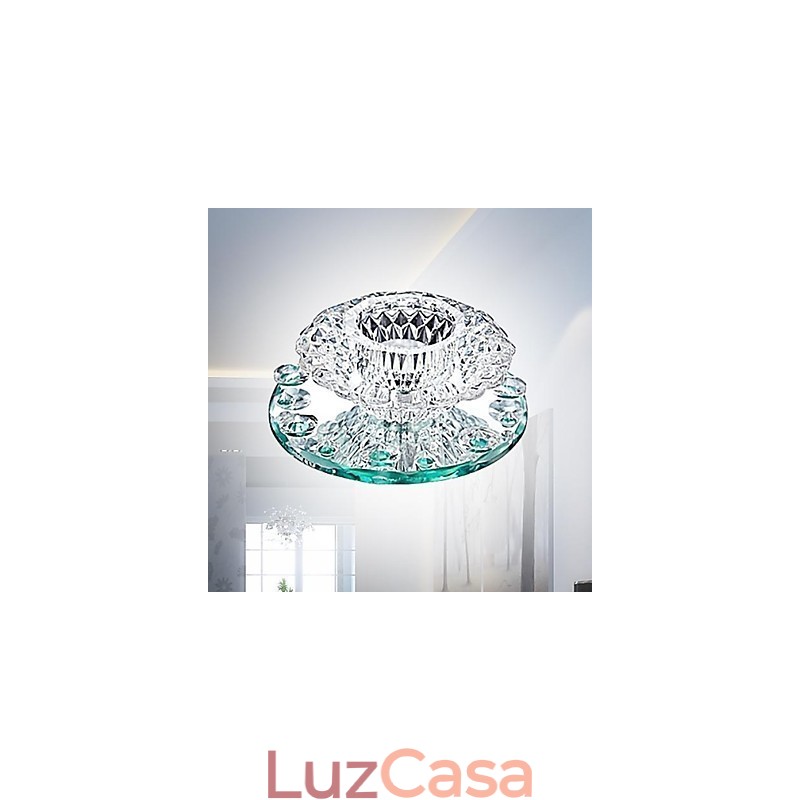 Mini estilo moderno e contemporâneo de cristal cromado metal embutido