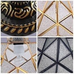 Artes criativas rurais europeias Vitrais estrelas para absorver a luz da lâmpada de cúpula