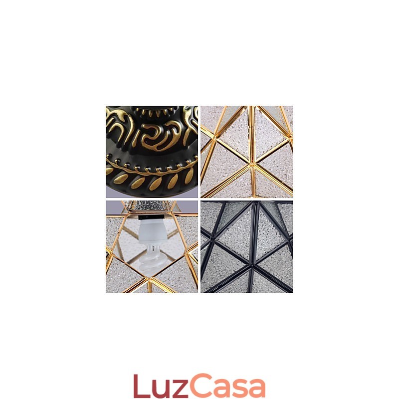 Artes criativas rurais europeias Vitrais estrelas para absorver a luz da lâmpada de cúpula