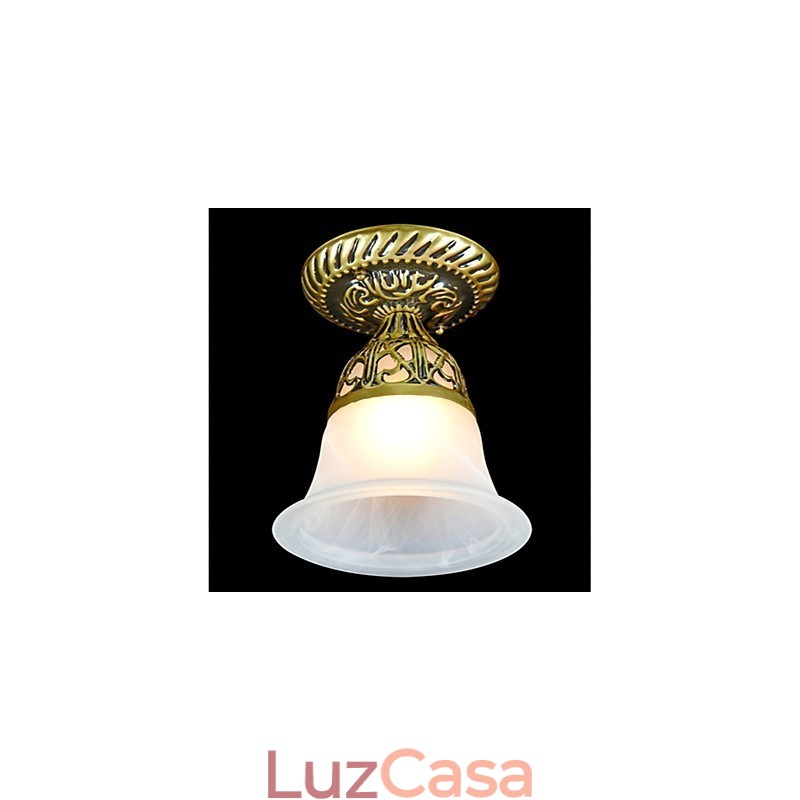 Luminária embutida em bronze Vidro moiré Clássico europeu