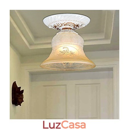 Abajur de vidro com padrão de luz embutida branca, dourado à mão, europeu, retrô, clássico Abajur de vidro com padrão de luz embutida branca, dourado à mão, europeu, retrô, clássico