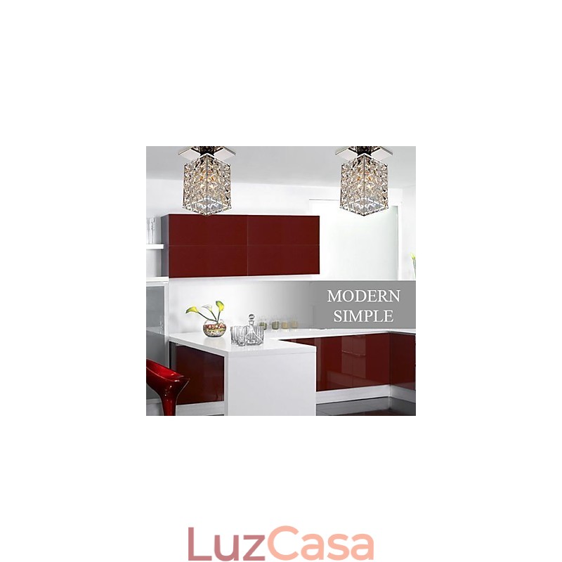 Moderno Contemporâneo Cristal Metal Galvanizado Montagem Embutida