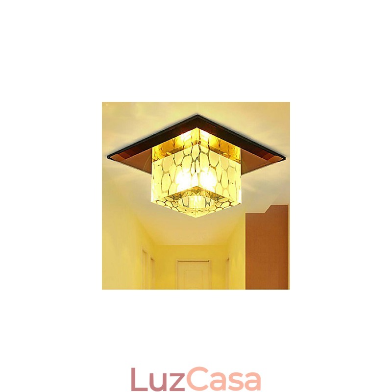 Mini lâmpada de teto de cristal holofote 3W lâmpada criativa tubo luz colorida cor quadrado luz dome