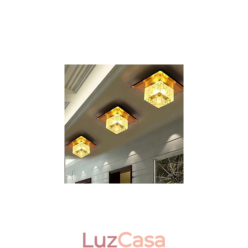 Mini lâmpada de teto de cristal holofote 3W lâmpada criativa tubo luz colorida cor quadrado luz dome