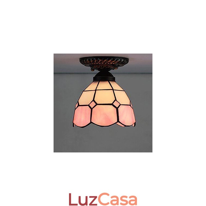17*Artes criativas rurais europeias Vitral Absorver luz da lâmpada de cúpula