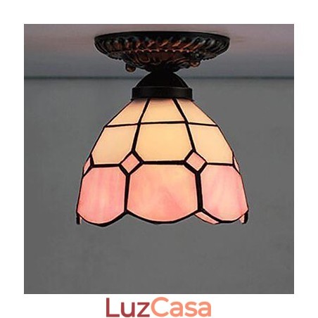 17*Artes criativas rurais europeias Vitral Absorver luz da lâmpada de cúpula 17*Artes criativas rurais europeias Vitral Absorver luz da lâmpada de cúpula