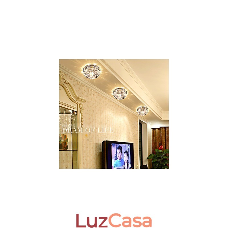 Luminária de teto de cristal Spotlight SMD 3W Lâmpada criativa Absorve luz de cúpula