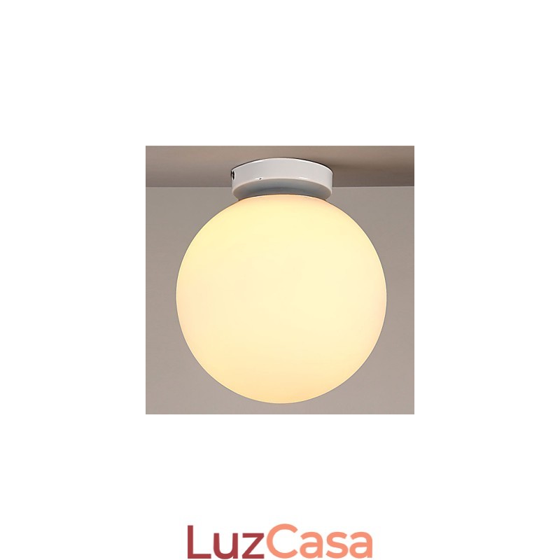 Luz de cúpula de vidro de bola branca contraída e contemporânea