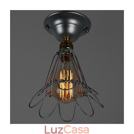 Mini Lâmpada Estilo Country 1 Luz Pintura Processamento Prata Mini Lâmpada Estilo Country 1 Luz Pintura Processamento Prata