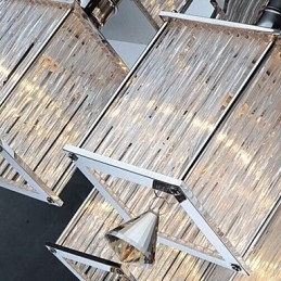 Moderno Contemporâneo Cristal Cromado Metal Montagem Embutida